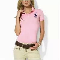 t-shirt polo ralph lauren high collar femmes sport cotton 2013 france big pony lq pink black